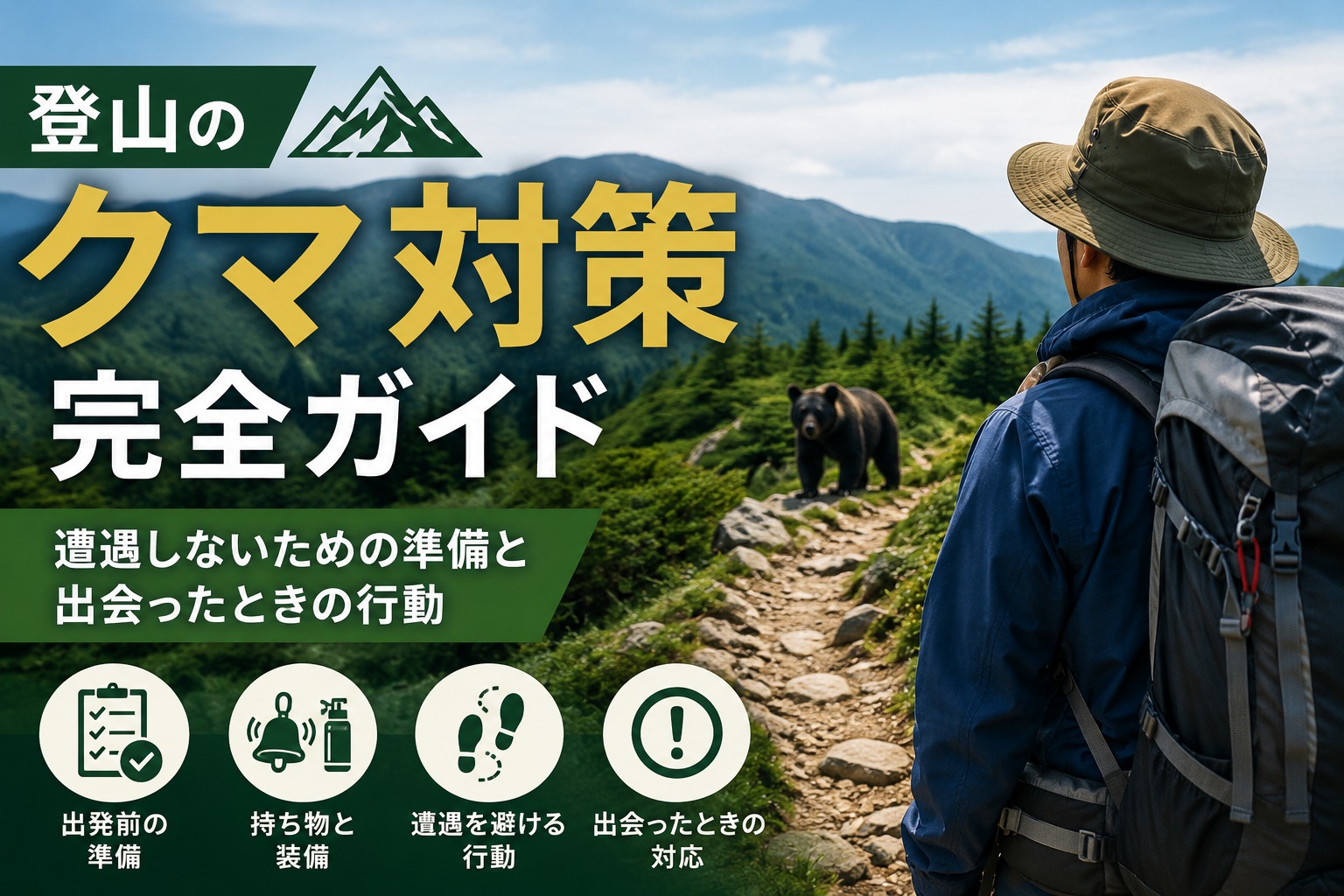 登山のクマ対策完全ガイド|遭遇しないための準備と出会ったときの行動のアイキャッチ画像