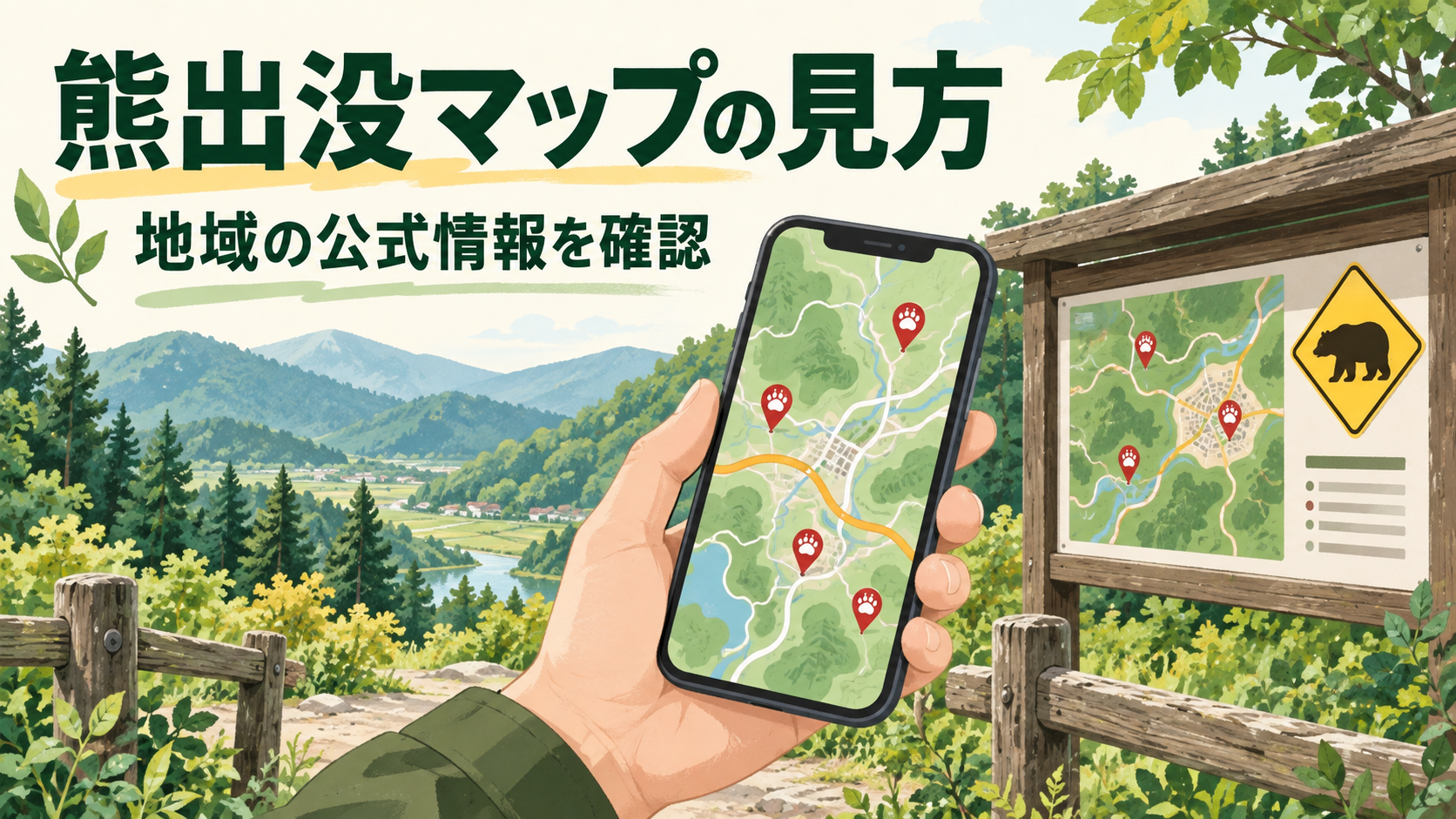 熊出没マップと公式情報の探し方を解説する記事のアイキャッチ画像